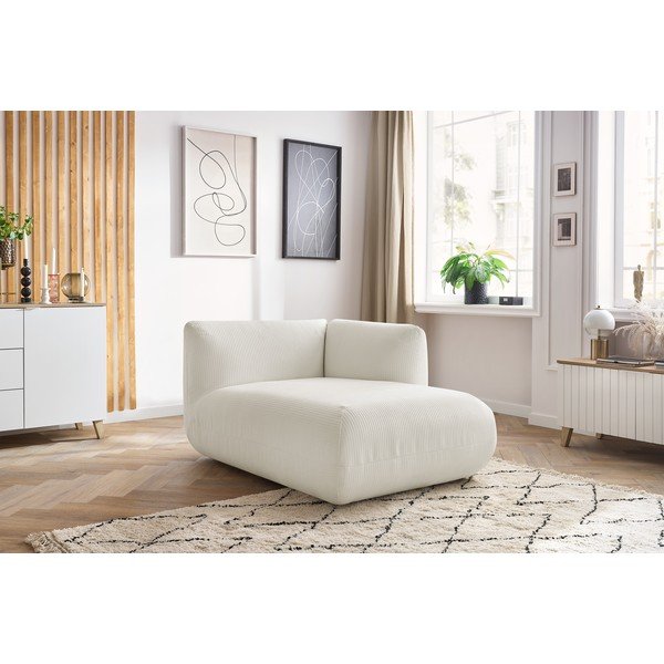 Biały sztruksowy moduł sofy (prawostronny) Lecomte – Bobochic Paris-image-1