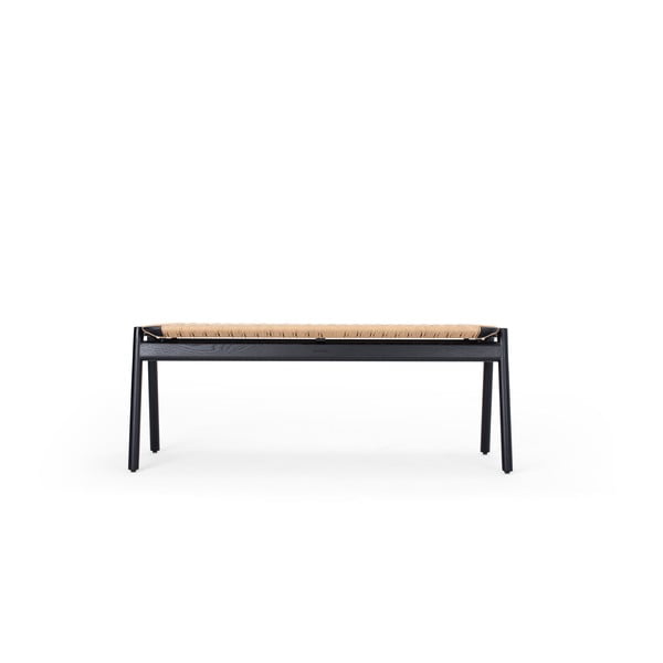 Czarno-naturalna ławka Klupa – Gazzda-image-2