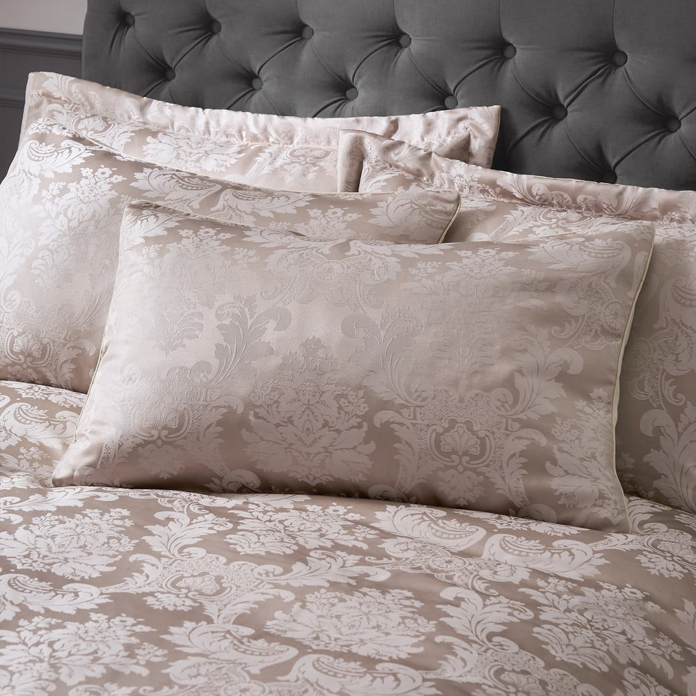 Beżowa adamaszkowa pościel dwuosobowa 200x200 cm Damask Jacquard – Catherine Lansfield (zdjęcie 3)