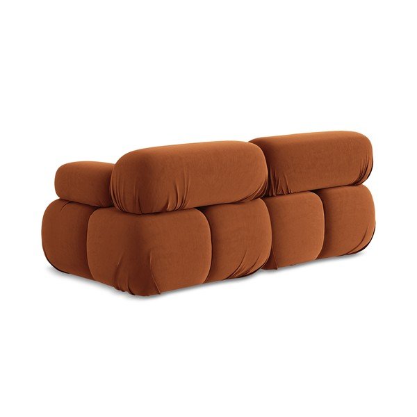 Pomarańczowa aksamitna sofa modułowa 190 cm Lokua – Makamii-image-4