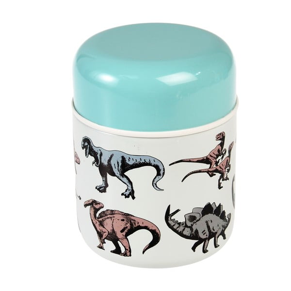 Niebiesko-kremowy termos na jedzenie dla dzieci 280 ml Prehistoric Land – Rex London