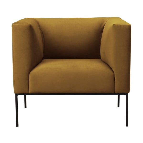 Żółty aksamitny fotel Windsor & Co Sofas Neptune