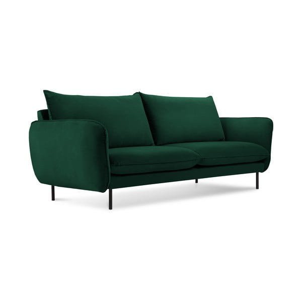 Ciemnozielona aksamitna sofa 160 cm Vienna – Cosmopolitan Design