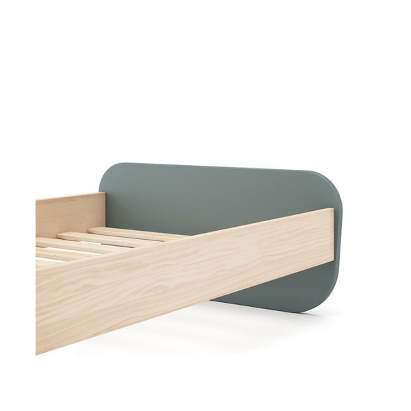 Szarozielone łóżko dziecięce w dekorze sosny ze stelażem 90x190 cm Esteban – Marckeric-image-4