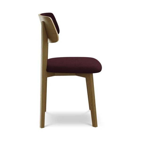 Bordowe krzesło z litego drewna Niu – Makamii-image-2