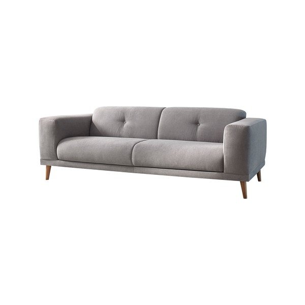 (II. jakość) Szara sofa z podnóżkiem Bobochic Paris Luna-image-3