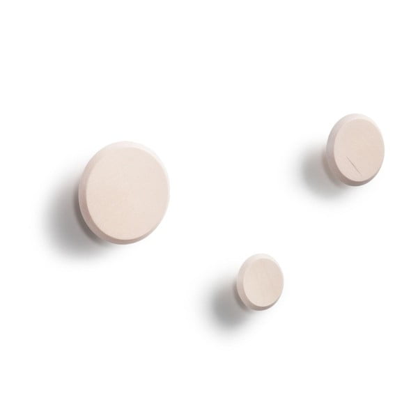 Ścienne drewniane haczyki zestaw 3 szt. w naturalnym kolorze Nadua – Kave Home