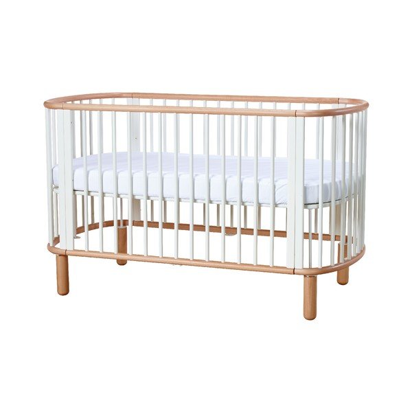Białe łóżeczko dziecięce z drewna bukowego Flexa Baby, 70x140 cm-image-4