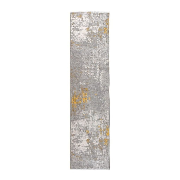 Żółto-szary dywan dwustronny Maylea, 77x300 cm