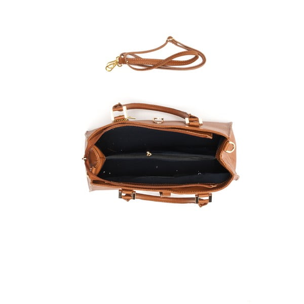 Skórzana torebka Elegant 1078 Cognac-image-4