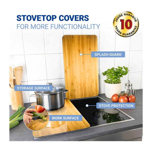 Płyty ochronne na kuchenkę ze szkła hartowanego zestaw 2 szt. 52x30 cm Wooden – Maximex-image-4