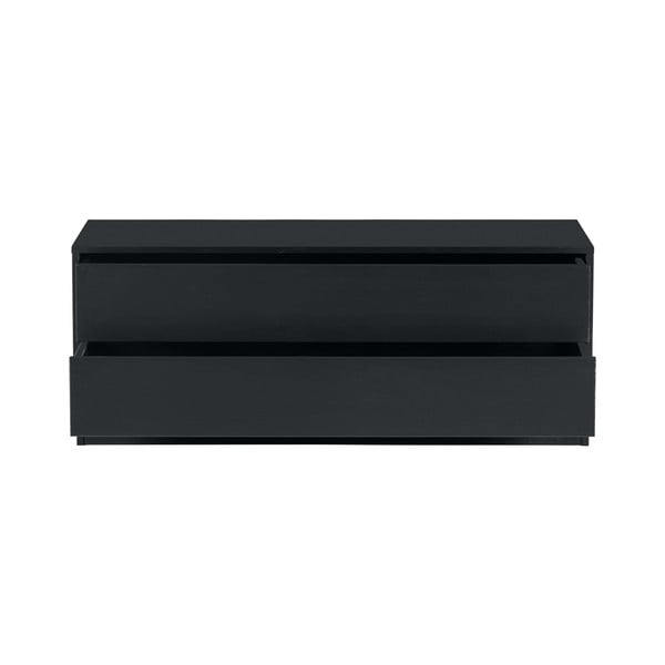 Czarna modułowa szafka pod TV z litego drewna sosnowego 100x40 cm Finca – WOOOD-image-2