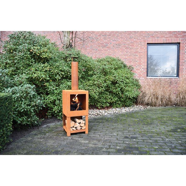 Kwadratowy kominek na taras Esschert Design-image-1