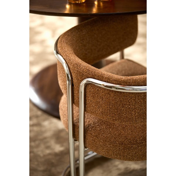 Jasnobrązowy tapicerowany fotel jadalniany z podłokietnikami Adante – Light & Living-image-1