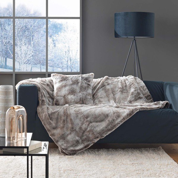 Poduszka dekoracyjna ze sztucznego futra 45x45 cm Antartic – douceur d'intérieur-image-1