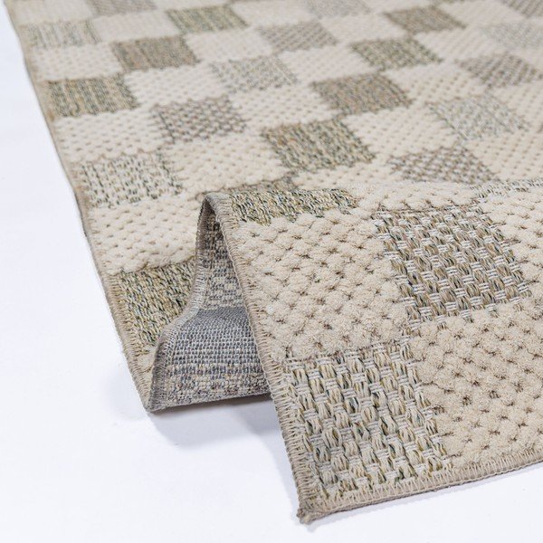Zielony chodnik z mieszanki bawełny odpowiedni do prania 80x230 cm Muted Checkerboard – Flair Rugs-image-3