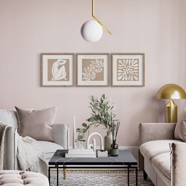 Obrazy zestaw 3 szt. 30x30 cm Matisse – Styler-image-1