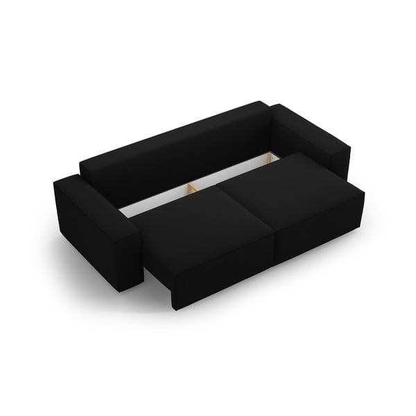 Czarna rozkładana sofa 247 cm Jodie – Micadoni Home-image-3