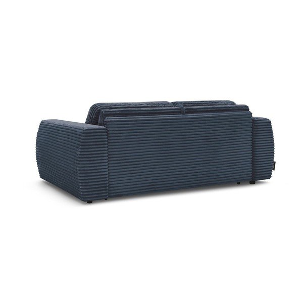 Ciemnoniebieska sztruksowa sofa do spania/rozkładana 240 cm Hugo – Bobochic Paris-image-4
