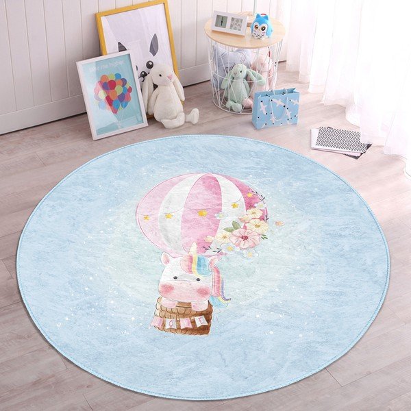Jasnoniebieski dywan dziecięcy ø 100 cm Comfort – Mila Home-image-2