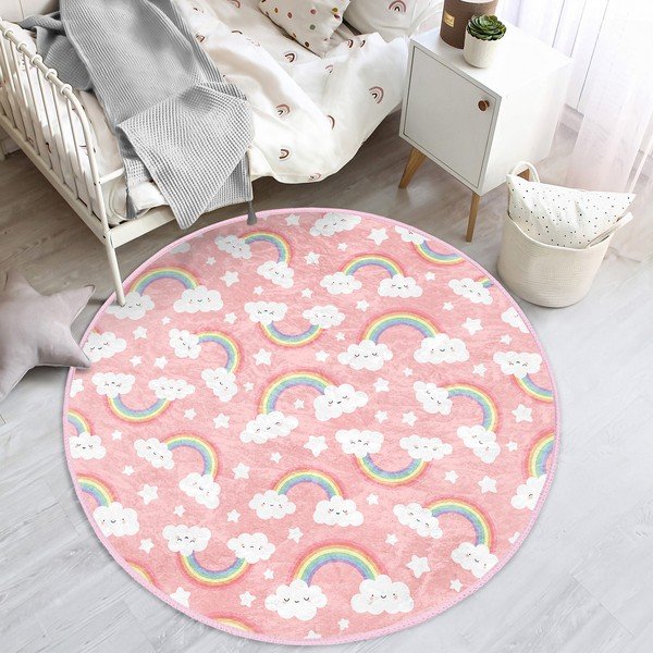 Różowy dywan dziecięcy ø 120 cm Comfort – Mila Home-image-1