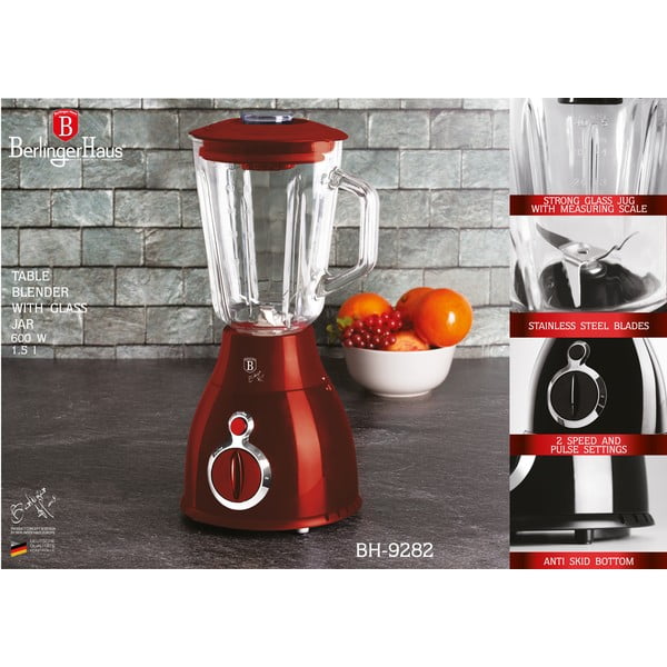 Czerwony blender kielichowy Burgundy Metallic Line – BerlingerHaus-image-1