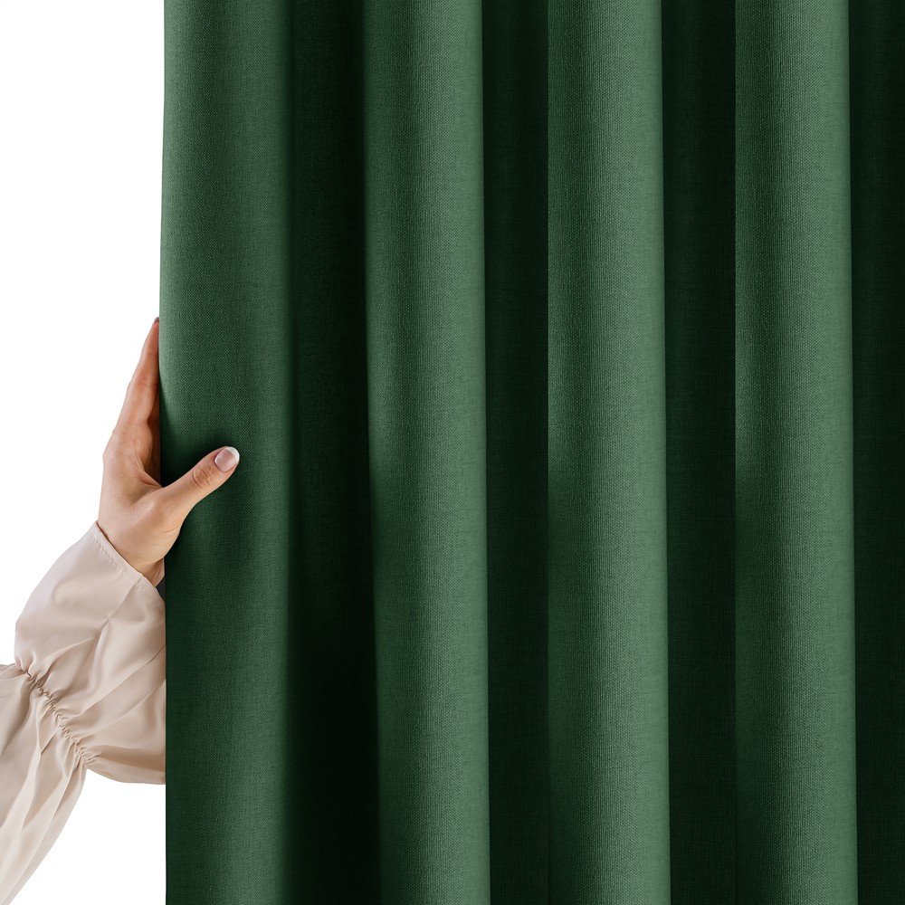 Ciemnozielona zasłona częściowo zaciemniająca (dimout) 140x250 cm Calisto – Filumi (zdjęcie 3)
