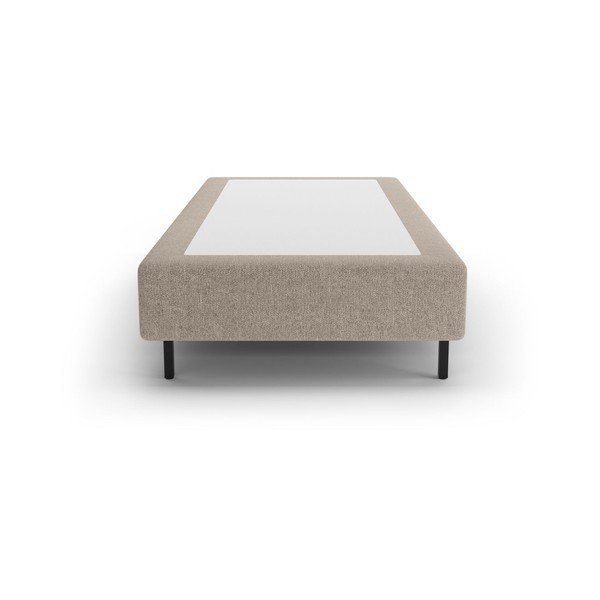 Beżowe tapicerowane łóżko jednoosobowe bez zagłówka 90x200 cm Whale – Micadoni -image-2