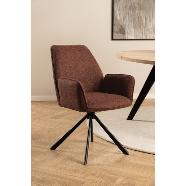 Ceglaste tapicerowane fotele jadalniane zestaw z podłokietnikami 2 szt. Glenda – Actona-image-1