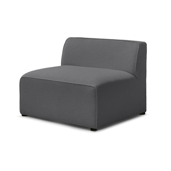 Ciemnoszary moduł sofy z materiału bouclé (moduł środkowy) Megeve – Bobochic Paris-image-3
