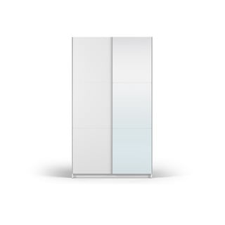 Biała szafa z lustrem i drzwiami przesuwnymi 122x215 cm Lisburn – Cosmopolitan Design
