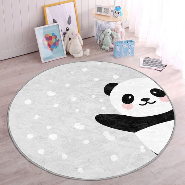 Jasnoszary dywan dziecięcy ø 100 cm Comfort – Mila Home-image-4