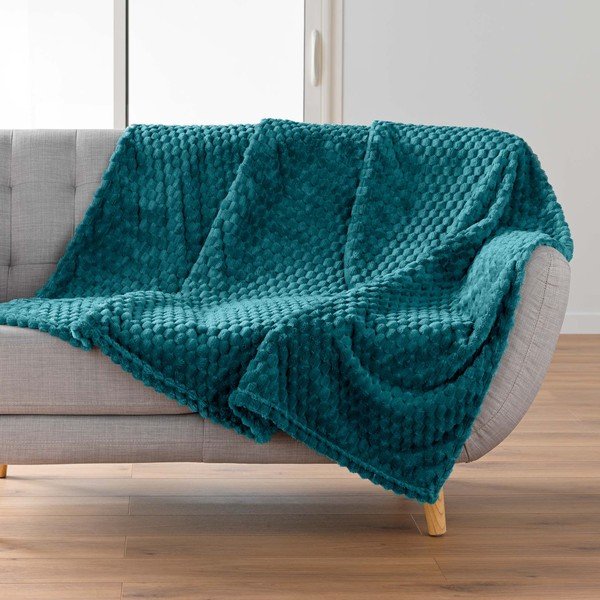 Niebieski koc z mikfroflaneli 125x150 cm Mini Frosty – douceur d'intérieur-image-1