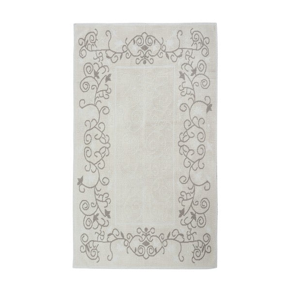 Kremowy dywan bawełniany Floorist Floral, 80x300 cm