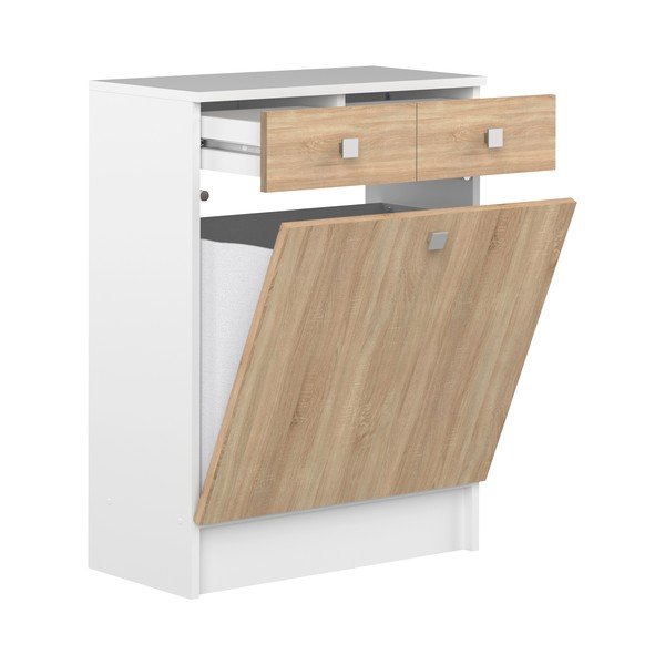 Biała niska szafka łazienkowa w dekorze dębu 60x82 cm Combi – TemaHome-image-4