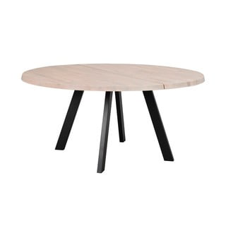Okrągły stół do jadalni z bielonego drewna dębowego Rowico Freddie, ø 160 cm
