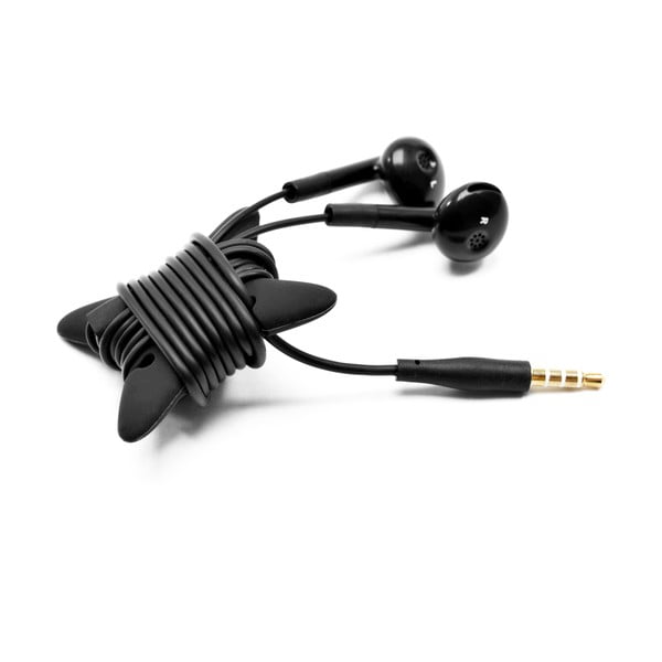Słuchawki douszne z mikrofonem FIXED EGG2 i organizerem, czarne
