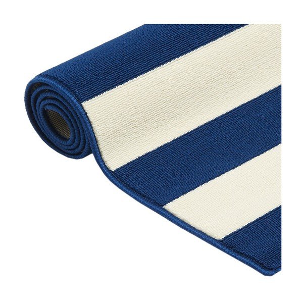 Niebiesko-biały dywan odpowiedni na zewnątrz Floorita Stripes, 133x190 cm-image-2