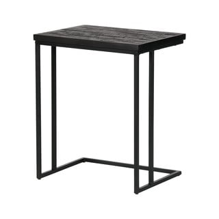 Czarny stolik z blatem z drewna tekowego z recyklingu BePureHome Shape