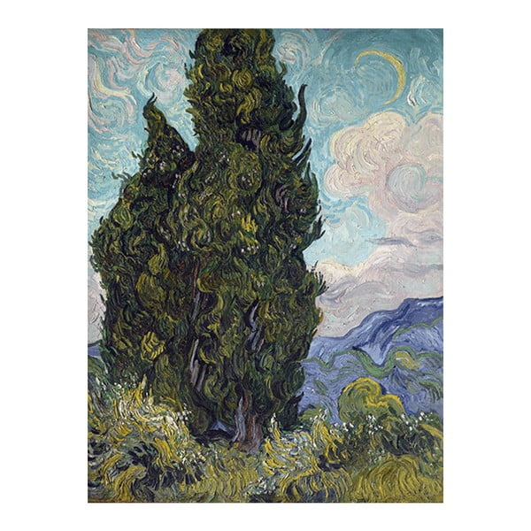 Reprodukcja obrazu Vincenta van Gogha - Cypresses, 70x55 cm