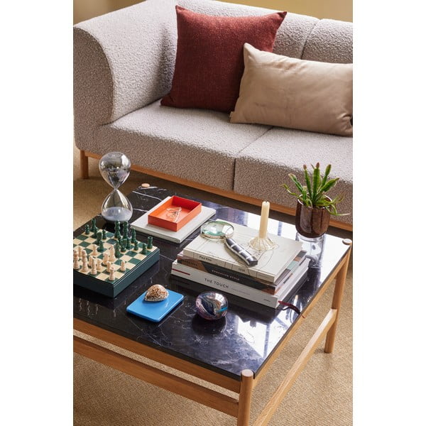 Czarno-naturalny marmurowy stolik 80x80 cm Raw – Hübsch-image-1