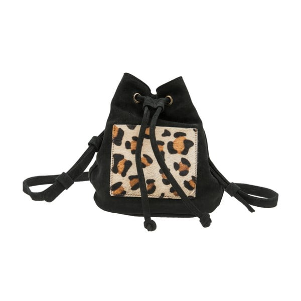 Czarny plecak zamszowy O My Bag Leopard