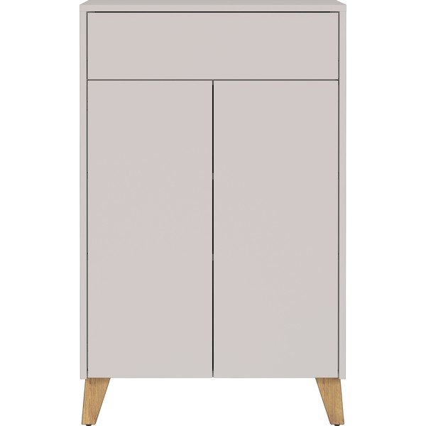 Kremowa wysoka szafka łazienkowa z matowym wykończeniem 63x101 cm Arnea – Germania-image-2