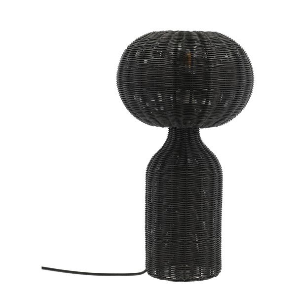 Czarna lampa stołowa z rattanowym kloszem (wysokość 43 cm) Werna – Villa Collection-image-3