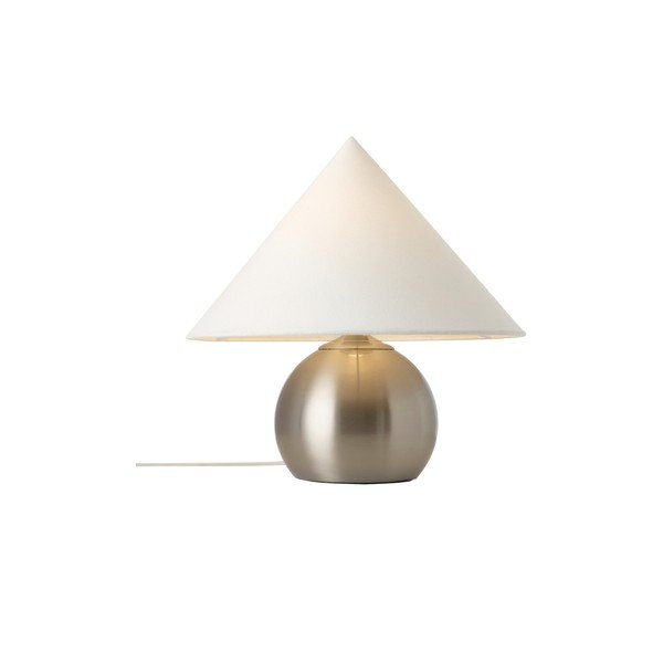 Biała/w kolorze srebra z połyskiem tekstylna lampa stołowa (wysokość 38 cm) Connie – Ellos Home-image-3