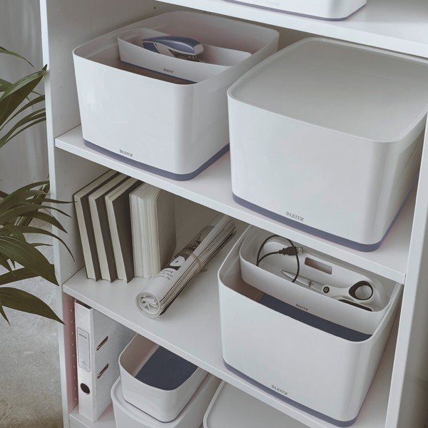 Biały pojemnik z pokrywką Leitz Office, poj. 18 l-image-1