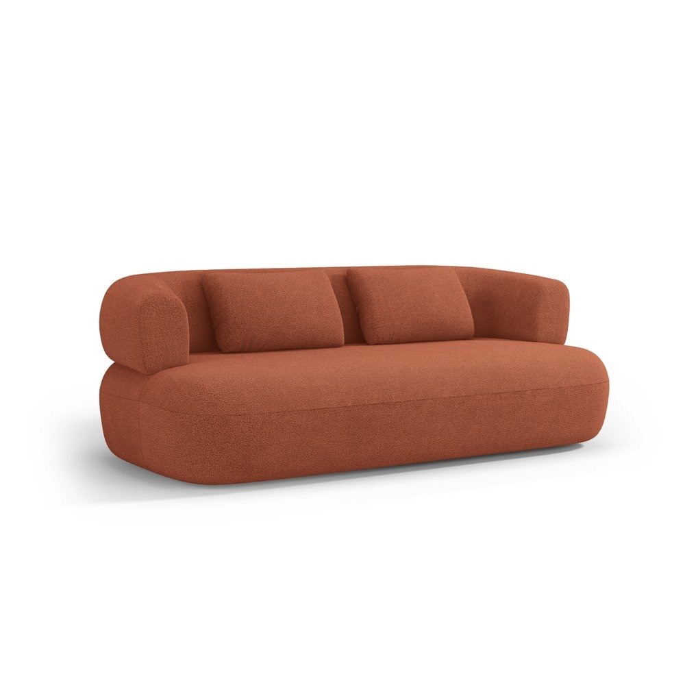 Sofa z materiału bouclé w kolorze terakoty 178 cm Jenny – Micadoni