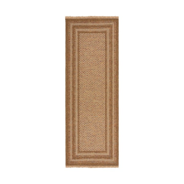 Chodnik odpowiedni na zewnątrz w naturalnym kolorze 80x230 cm Layla Border – Flair Rugs
