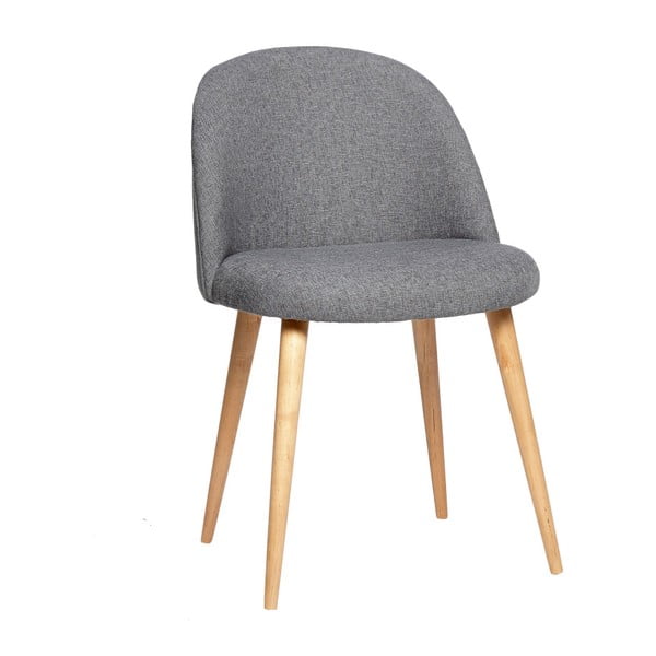 Szare krzesło z nogami z drewna dębowego Hübsch Alberte