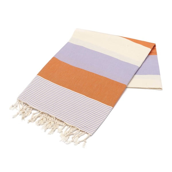 Ręcznik hammam American Stripes Orange & Lilac, 100x180 cm